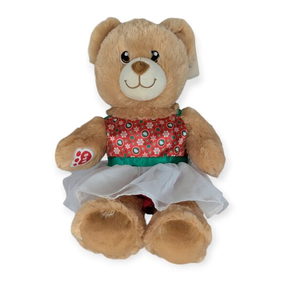 Build-A-Bear BAB Bear Plush with Christmas Dress - Picture 1 of 11